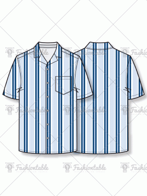 Open collar shirt sleeve shirt