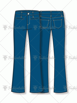Semi-boot leg denim pants