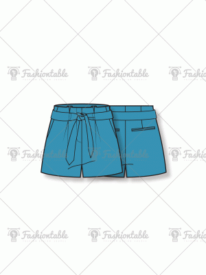 Waist belt detail shorts