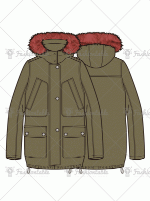 Hood fur parka