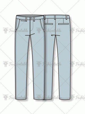 Straight line denim pants