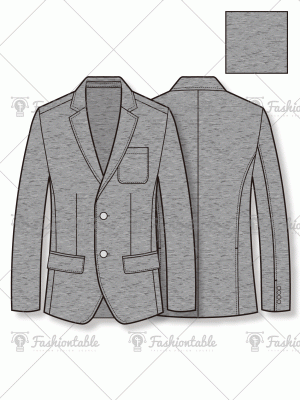 Single two button flat pocket jacket