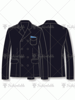 Double button notched collar