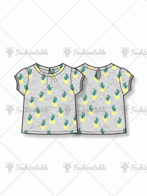 [kids] Sleeves shirring tee shirt