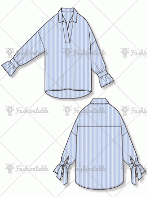 Drop shoulder tie detail blouse