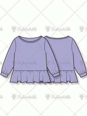 [kids] Pleat hem tee shirt