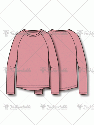 fashion flat raglan t-shirt flat