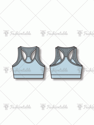 yoga bra fashion flat template