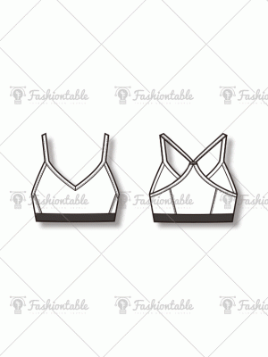 yoga bra fashion flat template