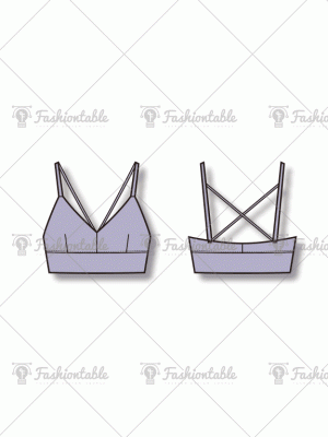 yoga bra fashion flat template