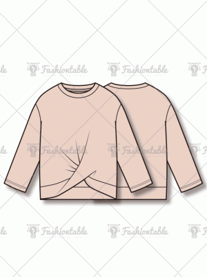 [kids]Hem Twist Detail Tee-shirt