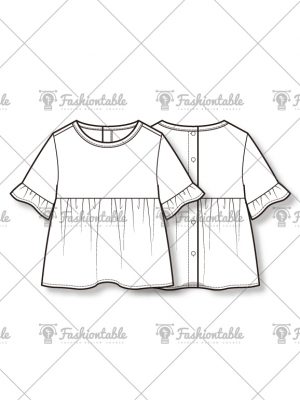 [Kids]Frill Sleeved Blouse