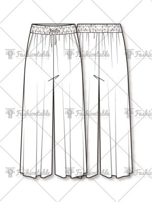Waistband wide leg pants