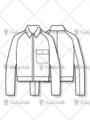 Cropped raglan sleeve jacket