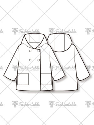 Double button hooded coat