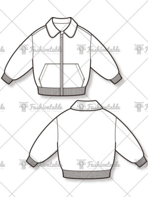 Collar zip-up jumper