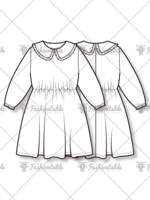 Collar frill dress