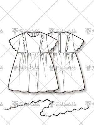Lace hem gathered dress