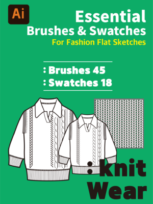 [어도비 일러스트레이터용]Fashion Brushes& Swatches for fashion flat sketches knit wear