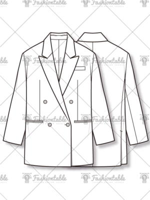 Over sized Double Breasted Jacket-four button
