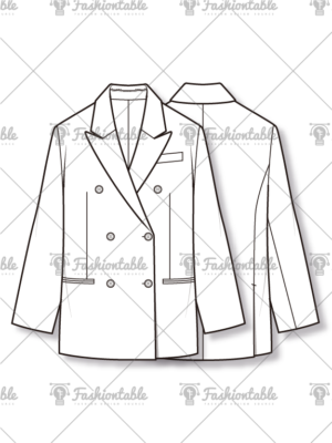 Over sized Double Breasted Jacket Six Button