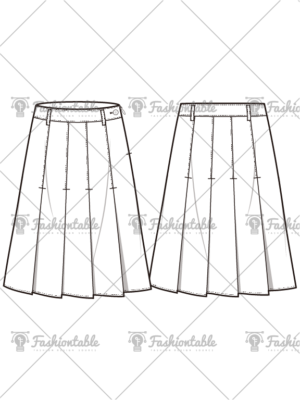 Pleats Midi Skirt