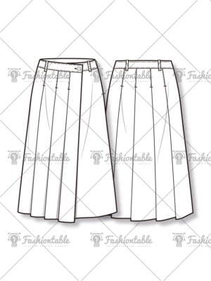 Pleated Midi Skirt