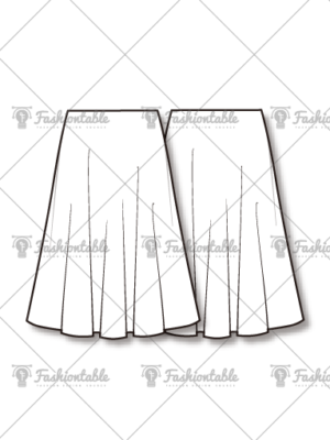 Flare midi skirt