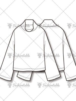 Funnel Neck Long Sleeve t-shirt