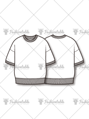 Half Sleeve-mtm Fashion Flat Sketch