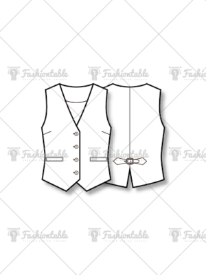Tailored Vest Fashion Flat Sketches