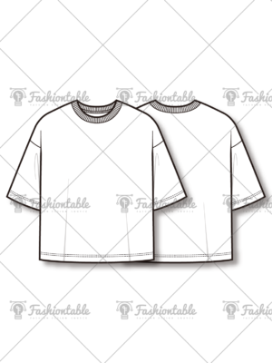크루넥 티셔츠 도식화 Mens_Crewneck_T-Shirt