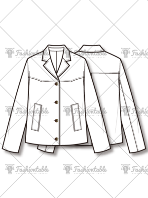 Tailored Casual Jacket Fashion Flat Sketch