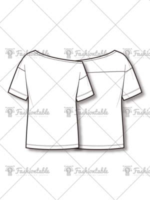 Slant Short Sleeve T-shirt 사선 티셔츠 패션도식화